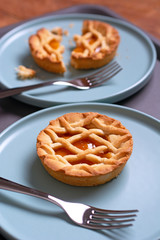 small apricot jam tarts for breakfast - closeup
