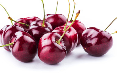Sweet cherry on white background