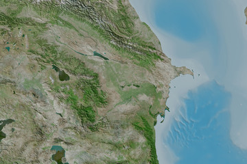 Azerbaijan neighbourhood. Satellite © Yarr65