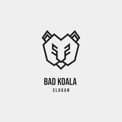 Simple Outline Bear Koala Logo