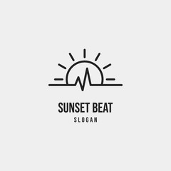 Simple Outline Sun Beat Logo