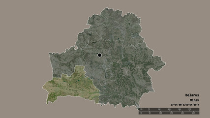 Location of Brest, region of Belarus,. Satellite