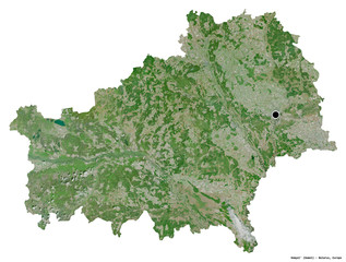 Homyel', region of Belarus, on white. Satellite