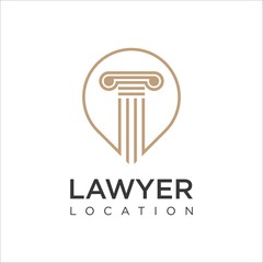lawyer pin logo vector design template