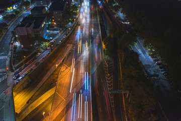 Fototapeta na wymiar aerial traffic at night 4