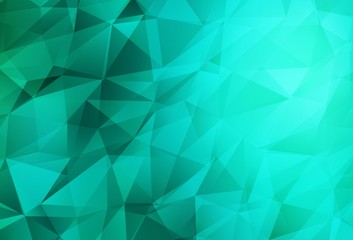 Light Green vector polygon abstract background.