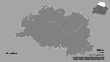 Fototapeta premium Vitsyebsk, region of Belarus, zoomed. Bilevel