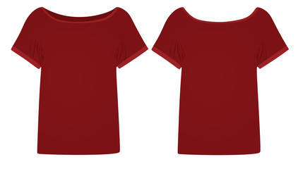 Red women t shirt. vector illustration