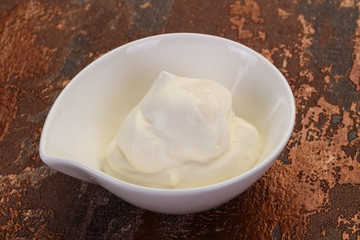 Sour cream in the bowl