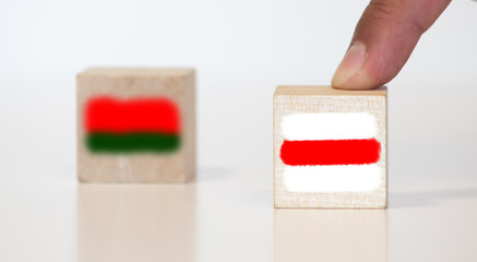Flag of symbol protests in Belarus. Protests in Belarus 2020.