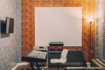 sound studio in modern loft interior design concept