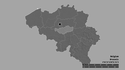 Location of Brabant Wallon, province of Belgium,. Bilevel