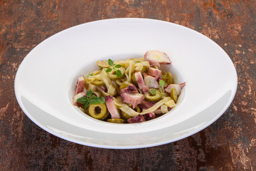 Pasta with octopus