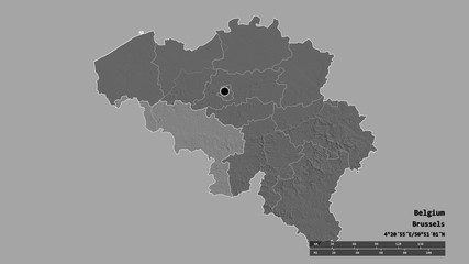 Location of Hainaut, province of Belgium,. Bilevel