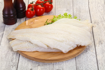 Raw halibut fillet