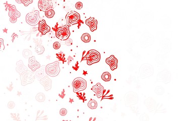Light Red vector backdrop with memphis shapes.