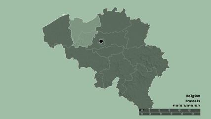 Location of Oost-Vlaanderen, province of Belgium,. Administrative