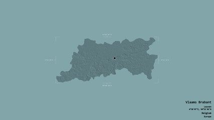 Vlaams Brabant - Belgium. Bounding box. Administrative