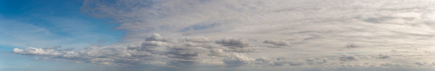 Fantastic soft clouds against blue sky, natural composition