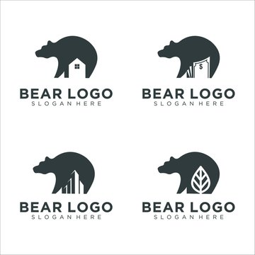 bear logo design abstract collection