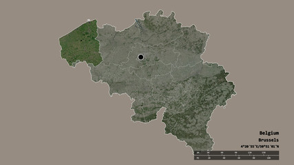 Location of West-Vlaanderen, province of Belgium,. Satellite