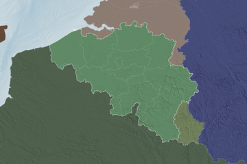 Fototapeta premium Belgium borders. Administrative