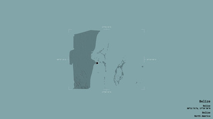 Belize - Belize. Bounding box. Administrative