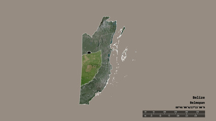 Fototapeta premium Location of Cayo, district of Belize,. Satellite