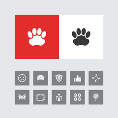 Creative Animal Foot Mark Icon with Bonus Icons.