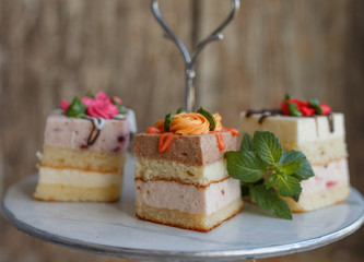cake with cream and mint