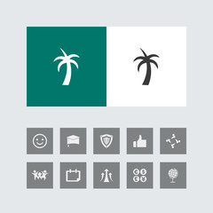 Creative Palm Tree Icon with Bonus Icons.