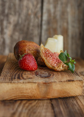 salami on wooden board