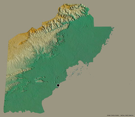 Toledo, district of Belize, on solid. Relief