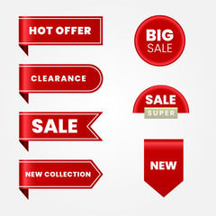 vector set of sale labels