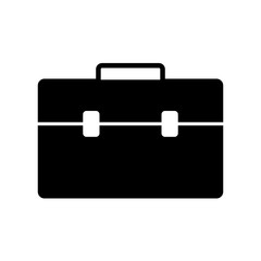 Black Business bag icon isolated on white,flat style.