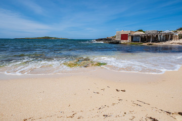 Can Curt beach, Colònia de Sant Jordi, Ses Salines district, Mallorca, Balearic Islands, Spain