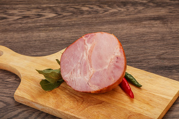 Ham cut in the board