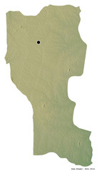 Donga, department of Benin, on white. Relief