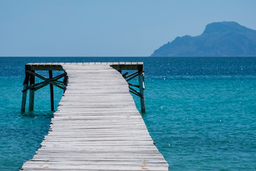 dry dock, Alcudia beach, Alcudia, Mallorca, Balearic Islands, Spain
