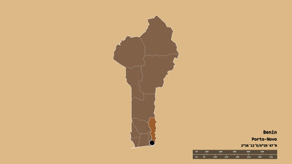 Location of Plateau, department of Benin,. Pattern