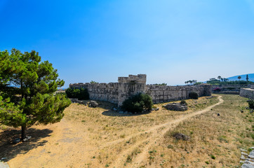 Neratzia Castle,Sculpture-strewn, 14th-century ruins of a seaside fortress featuring panoramic...