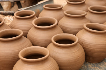 clay pots on the market