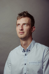 Obraz premium Portrait of a smart serious young man