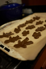 Gingerbread man cookie baking