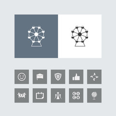 Creative Ferris Wheel Icon with Bonus Icons.