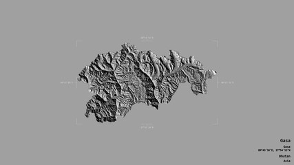 Obraz premium Gasa - Bhutan. Bounding box. Bilevel