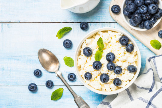 Curd or cottage cheese in white plate.