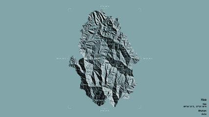 Obraz premium Haa - Bhutan. Bounding box. Administrative