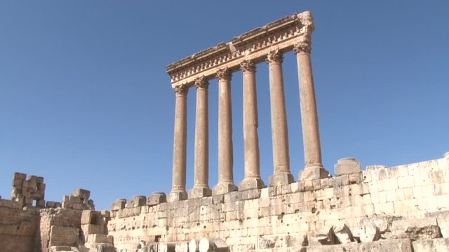 The Baalbek Roman Ruins in Lebanon, an UNESCO World Heritage site