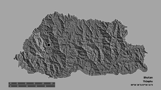 Location Of Paro, District Of Bhutan,. Bilevel